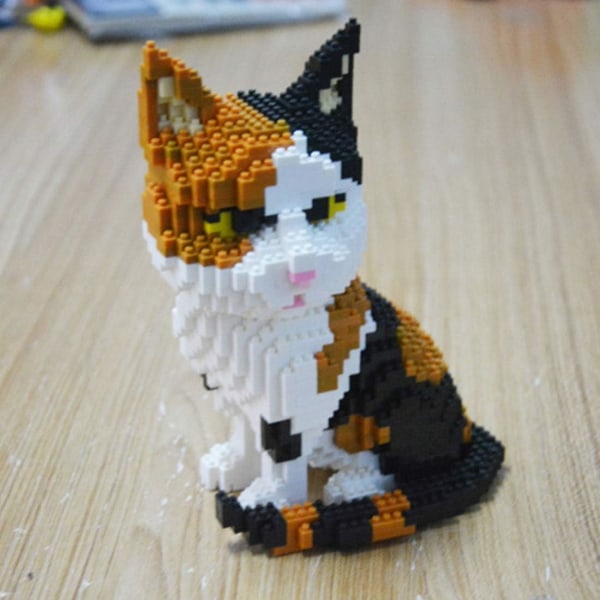 Istuva Kissa, Nanoblock-Kokoonpantava Figuuri 1300 Palalla