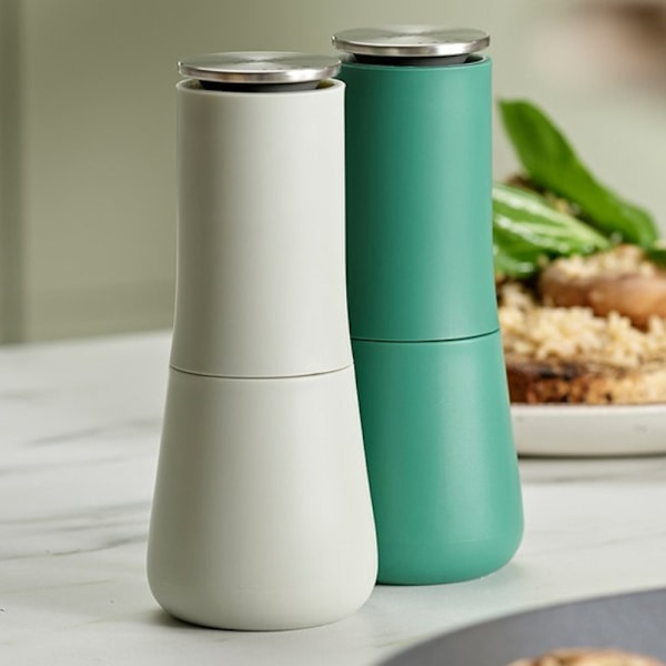 Set med 1 Salt- och Pepparkvarn - Anti-Spill - Rostfritt Stål -