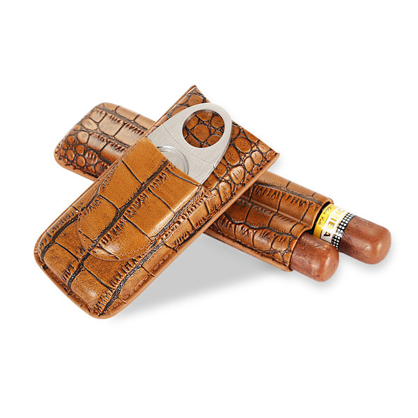 Cigar etui saks sæt (Brun)
