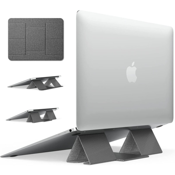 Grå - Folding Stand Laptop Stand Flad Letvægts Bærbar Bærbar