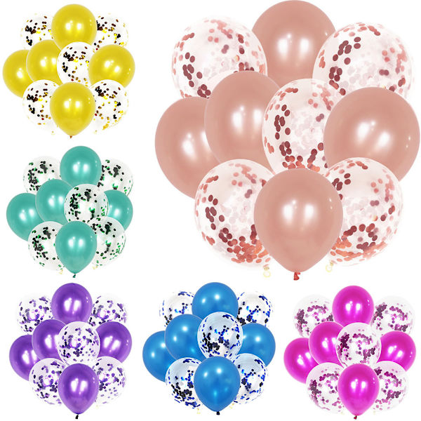 60 st Konfettiballonger 30cm Transparent Konfetti Helium Latex Ballonger
