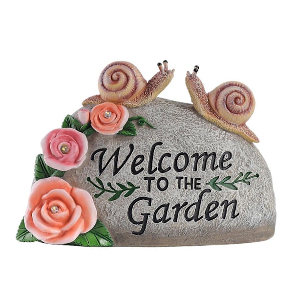 Havefigur Solcellelys Resin Udendørs Snegl Velkomstfigur Miljøvenlig Blomsterform Hus Solcellelandskabsbelysning til Gårdindretning snails