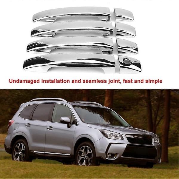 8 kpl Kromattu auton ovenkahvan suojus Subaru Foresteriin 2009-2013