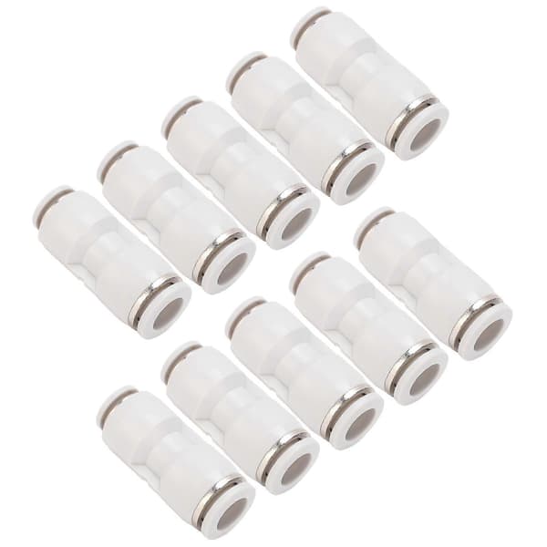 10 st Rak Reduceringskoppling Snabbkoppling Pneumatiska Luftslang Reduceringsrör Fittings VitPG8-6