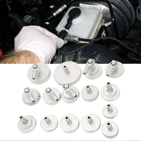 15 st Master Cylinder Adapter Set Läcksäker Bromsvätske Luftningsadapter Universal För Bilar