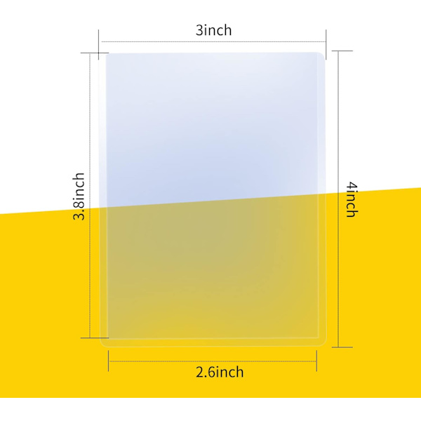 100-pack 3\"x4\" Hårda Plastkortfodral Toppladdare för Kort