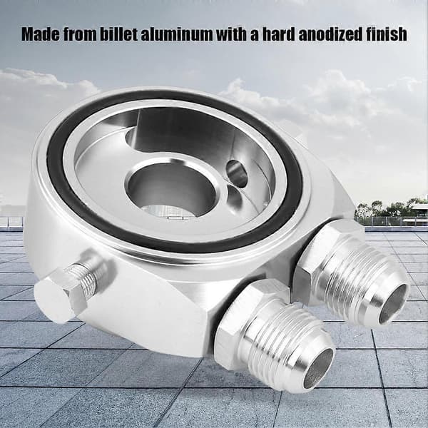 M20 x 1.5 Aluminium Olie Filter Køler Sandwich Plade Adapter 1/8 NPT Olie Køler Kit Sølv