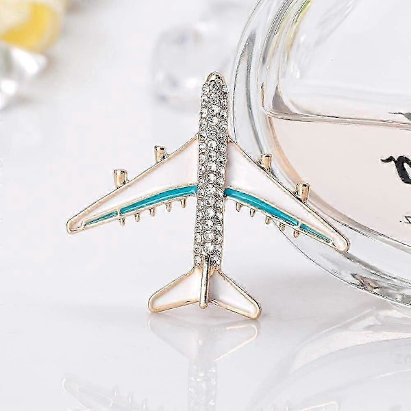 Strass Flygplansbrosch, Stilren Design för Damsmycken Present