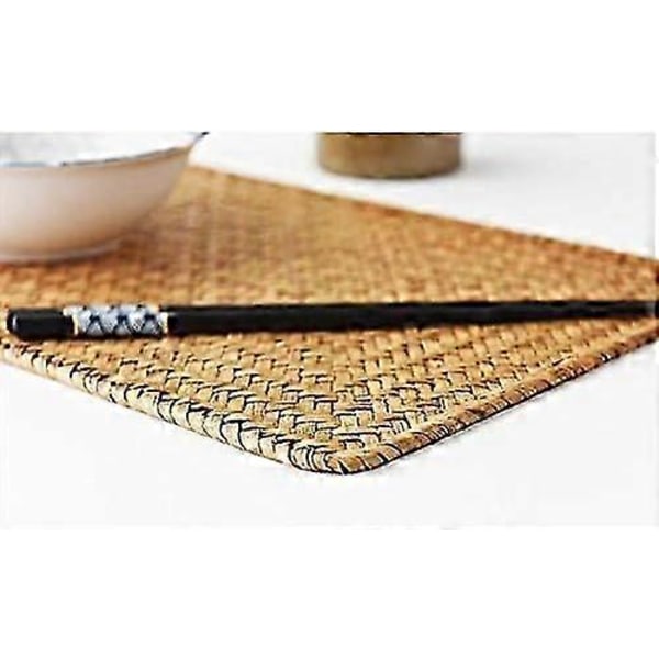 Pajukori aluset, 4 kpl, 43 x 30 cm, suorakulmaiset rottinkialuset, luonnolliset meriruohomatot