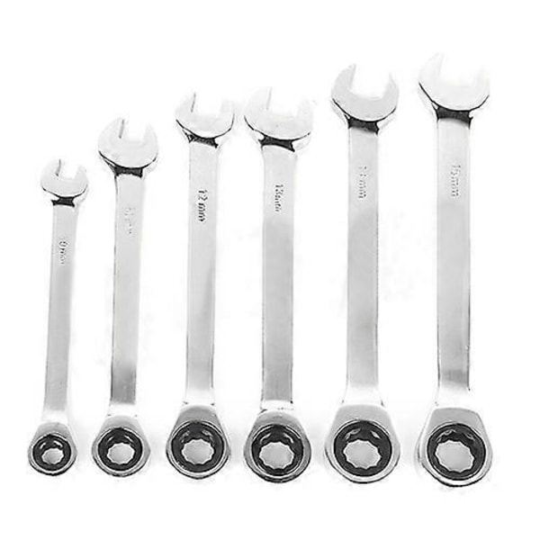 8mm-19mm Reversibel Skralle Fastnøkkel Pipe Fastnøkkel Mutter Verktøy Garasje DIY Håndverktøy 10 mm