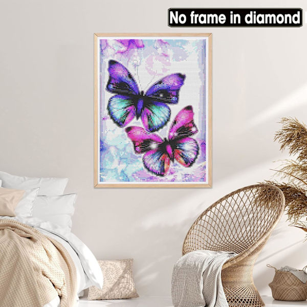 5D diamantmaleri DIY diamantmaleri (30*40cm), farverig sommerfugl