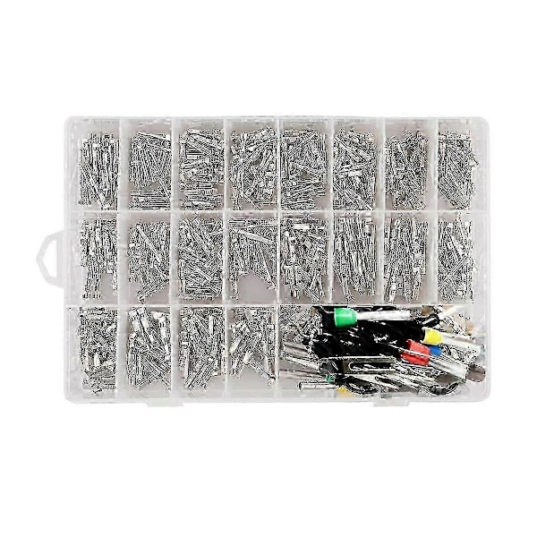 340 stk. 1/1,5/1,8/2,2/2,8/3,5 mm terminalben ledningsnet ben han hun bil elektrisk stik sæt bil ledning