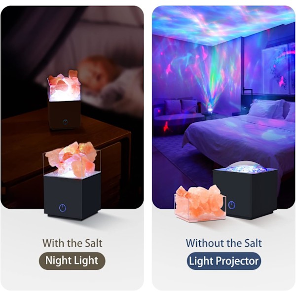 ##/Vit projektor saltlampa nattlampa 2 i 1##/