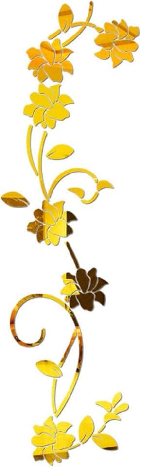 Blomranka Akryl Spegel Väggdekorationer, Elegant Spegelram Wa