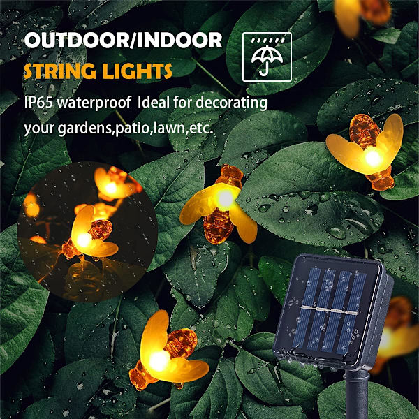 Varme Hvide Solcelle Bi-Lysstreng 6,0M 30LED Udendørs Feelyss