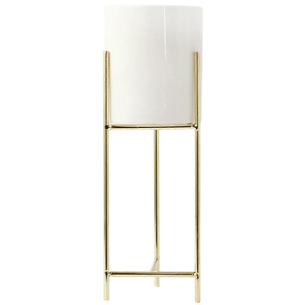 1 Set Blomkruka Stilren Järnram Blomsterställ Elegant Keramisk Blomkruka för Hemmakontor Rumsdekorationiang C