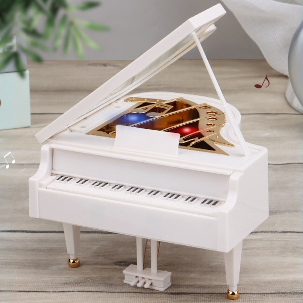 Romantisk piano med lys og musikkboks, kreativ jentete hjerte-sha