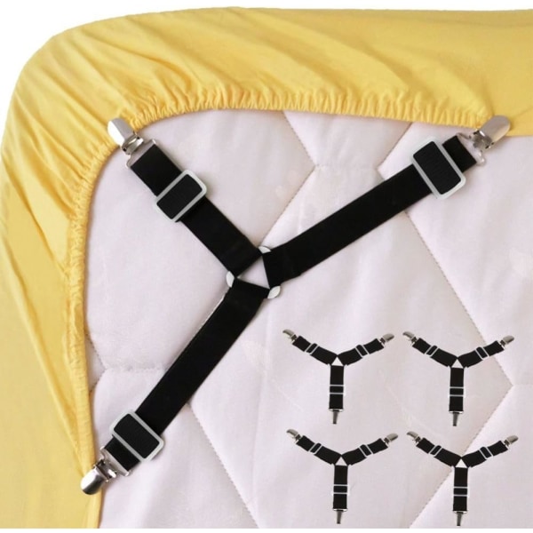 4 stycken justerbara lakanfästen Elastiska trianglar
