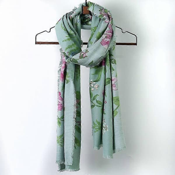 Damscarf med fransar i imiterad kashmir, höst- och vinterfilt, sjal, stola, varm och mjuk Broken rose pollen