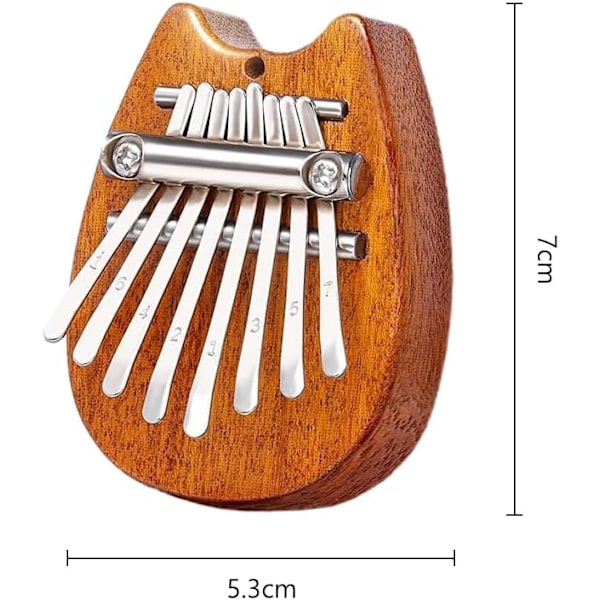 1 Stykke (Trækatteunge) 8-Tast Kalimba, Limba, Børneinstrument