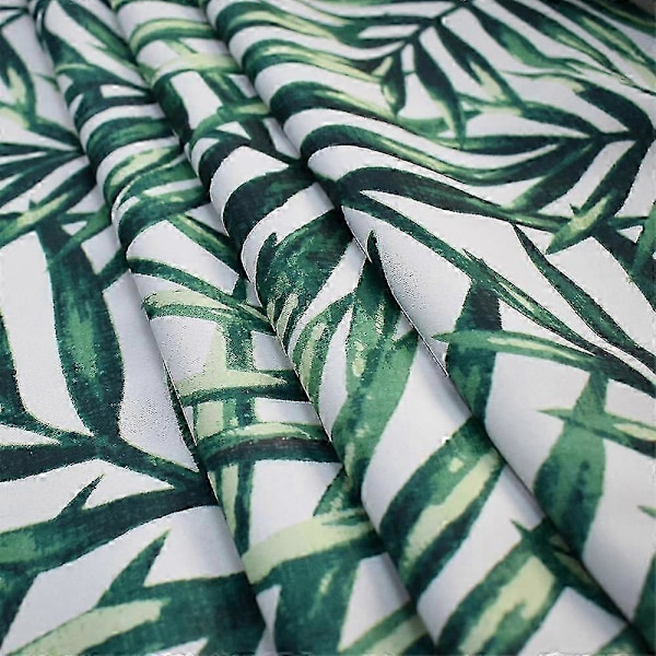 Gardiner med bladprint, polyester, mørklæggende, 132*183 cm