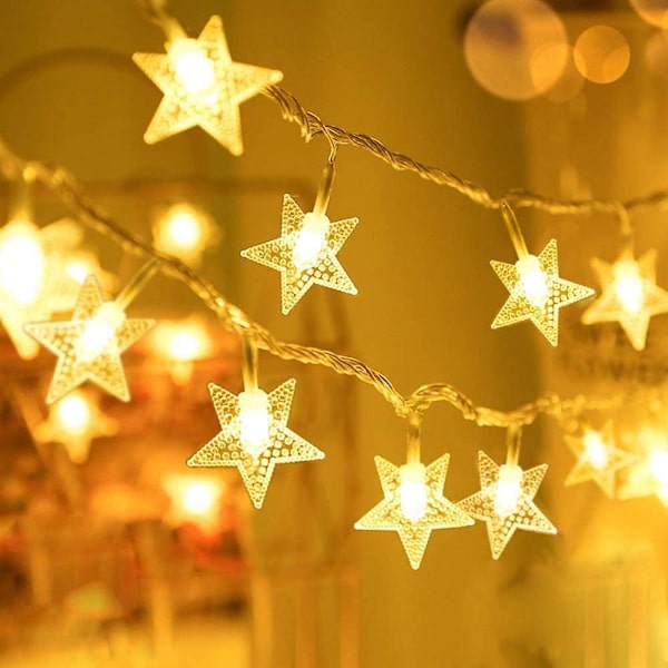 Stjärnformade Ljuskedjor Batteridrivna 19.7FT 40 LED Fairy String L