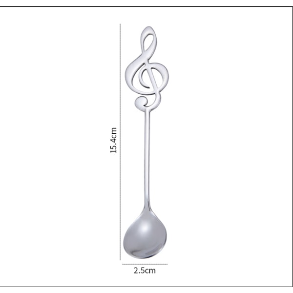 4 stk. Dessert Skeer Dekorative Musiknote Blandeskeer Teskeer