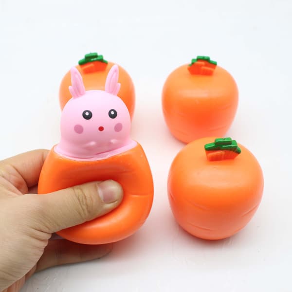 2-pack Morotskanin Anti-Stress Leksaker (Slumpmässig Färg), Cartoon Squeeze