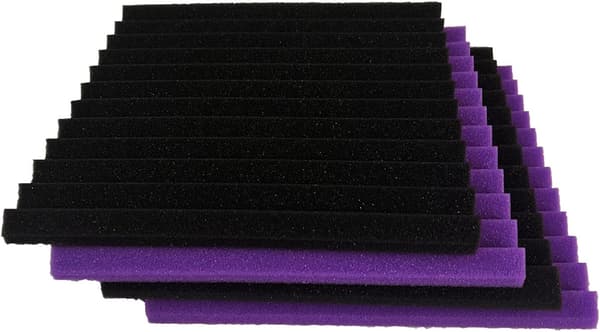 2 Pakkaa Purppuraa ja Mustaa 1\" x 12\" x 12\" Akustista Kiilaa Studiovaahtoa