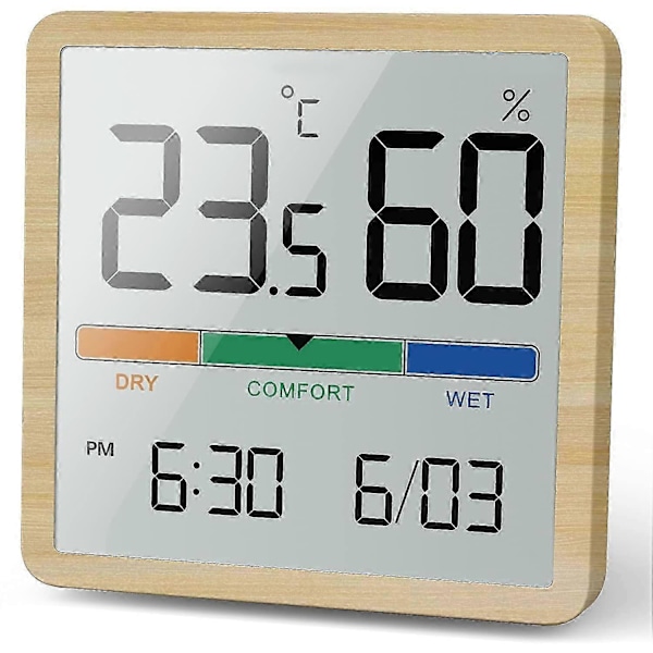 Digitalt bordtermometer med temperatur- og fugtighedsmåler, præcis fugtighedsmåler til rum
