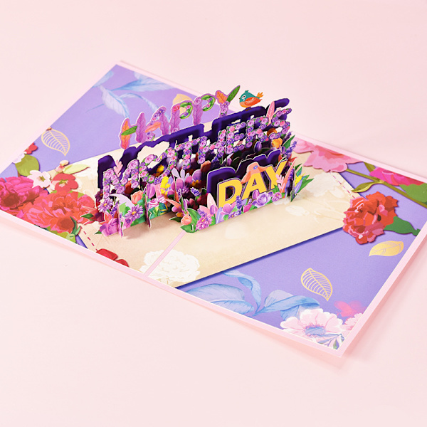 Blomsterbrev pop-up kort | Mors dag kort, takkekort, t