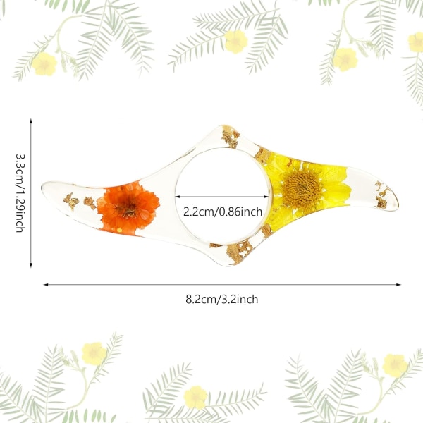 2-pack Torkade Blommor Bokmärkeshållare Klar Handgjord Harts Bokmärke