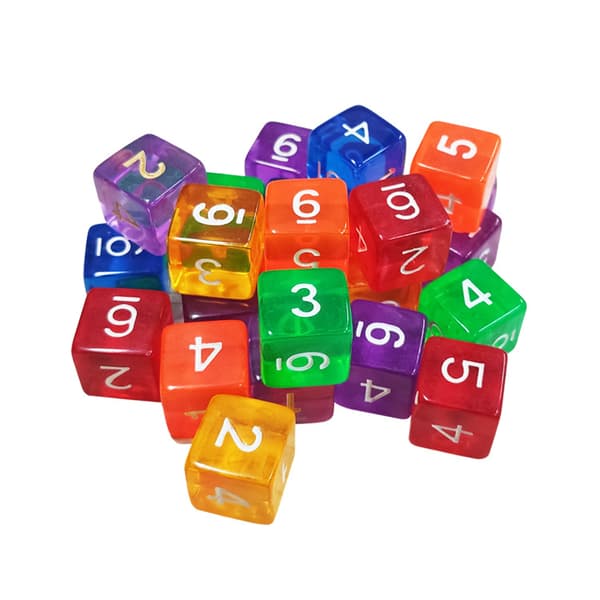 ##/18-sidiga Polyhedral Tärningssats 6-sidiga Flerfärgade Tärningar för DND RPG och Matematikundervisning##/