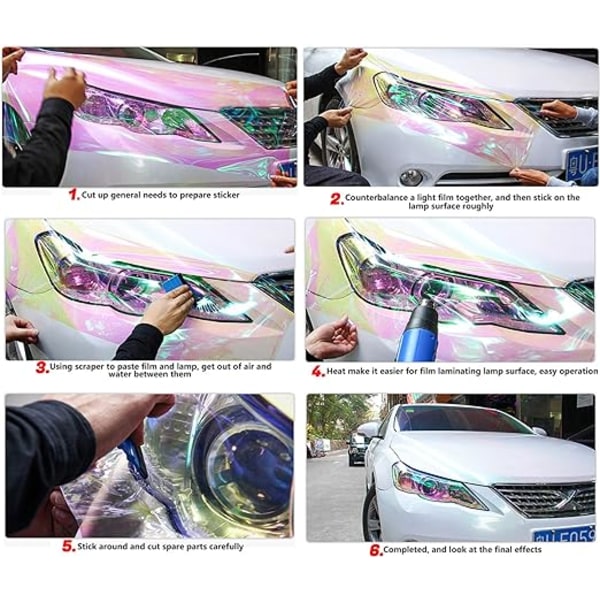 Auton ajovalon vinyyli-itseliimautuva kalvo 30 x 120cm läpinäkyvä Ch
