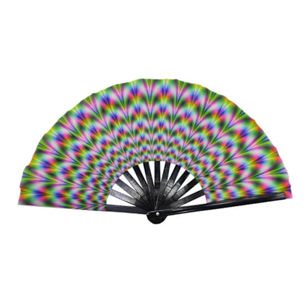 UV Fluorescerende Foldbar Vifte Bærbar Bambus Håndvifte Karneval Dansefest Kung Fu Vifte med Lyse Farver til Sceneoptrædener Barer Bryllupper C