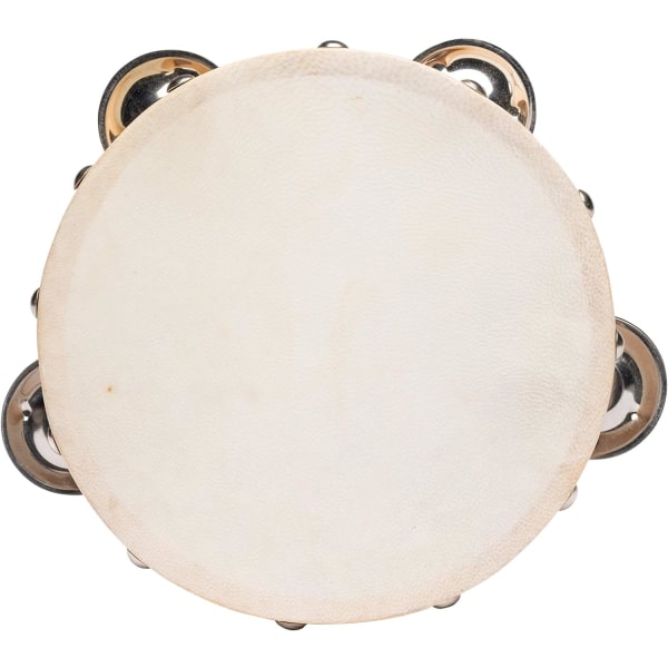 Natural Skin Tambourine -? 15 cm - 8 Jingles - Tre Strapping -