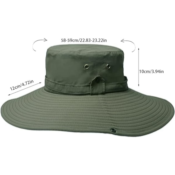 Solhatt med bred brem 12CM Unisex Fiskehatt Utendørs bøttehatt