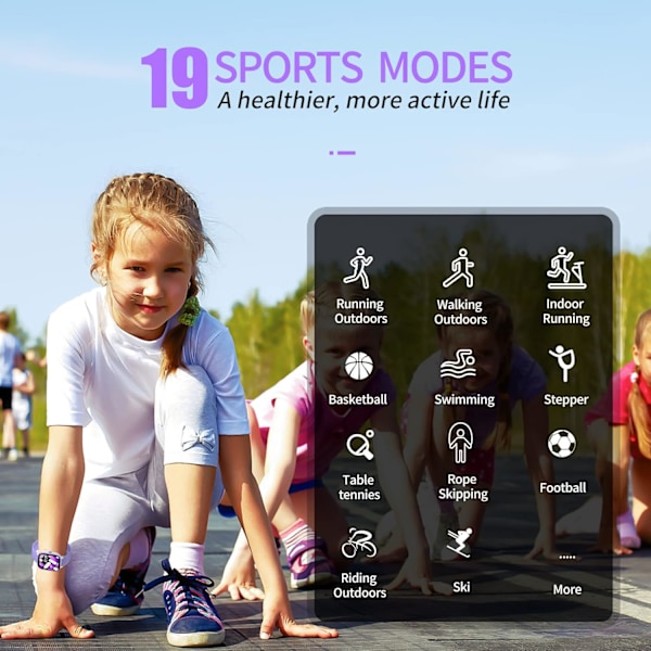 ##/Fitness Tracker Ur til Børn  IP68 Vandafvisende Smartwatch til Børn med 1.4\"##/