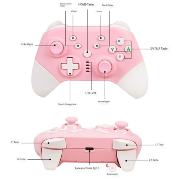 ##/(Rosa) Trådløs Bluetooth-spillkontroll egnet for flere plattformer##/