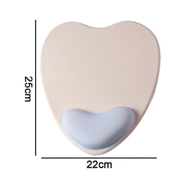 Ergonomisk hjerteformet musemåtte, med gel håndledsstøtte, skridsikker til hjemmekontorbrug Gray blue