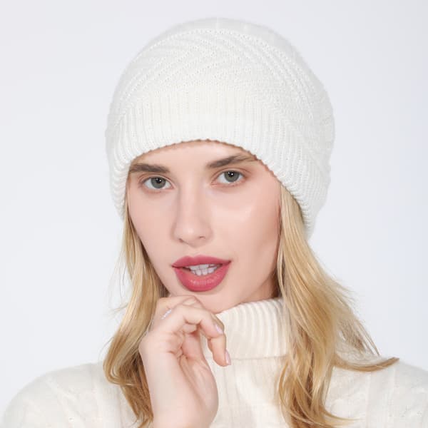 ##/Stickad mössa med pompom, hjortfläta, vintermössa, flätad mössa med hål##/