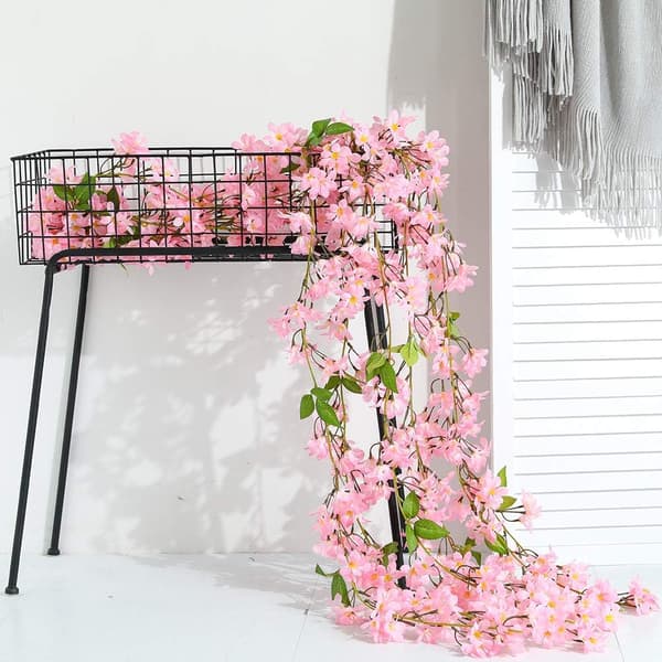 2 stk. 5,6FT Kunstige Sakura Kirsebærblomst Blomster Hængende Vin