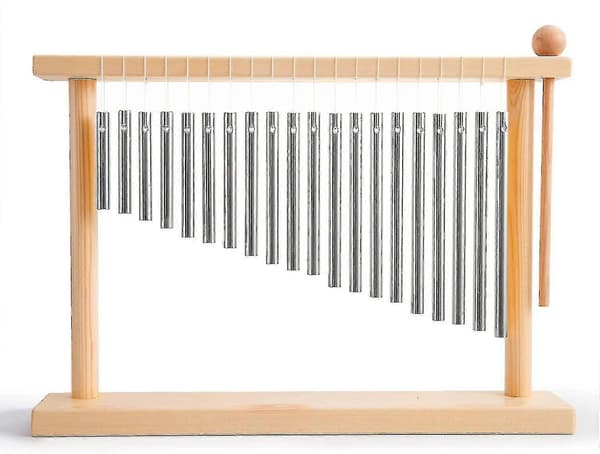 20-tons klockspel Bordsmodell Bar Klockspel Vindspel 20 Bars Instrument Slagverk Med Klubba (silver)