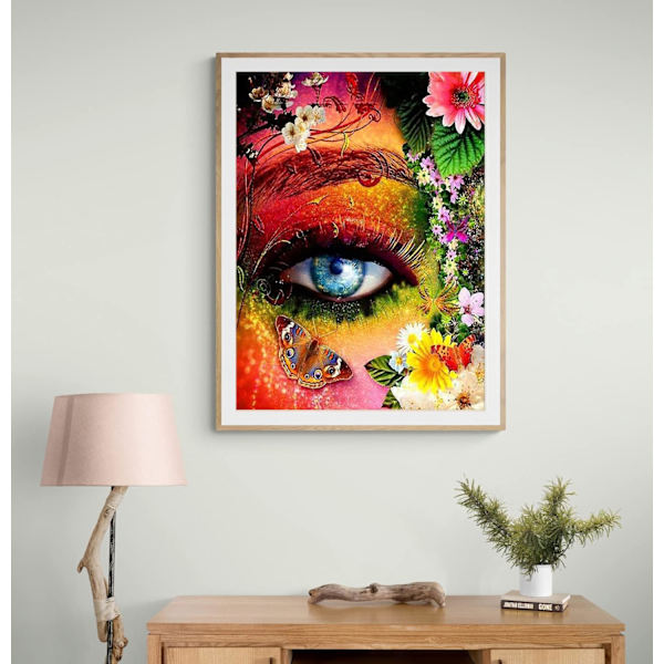 ##/Diamantmaleri Sæt til Voksne - 5D Diamant Kunst Sæt - Øjne Blomster##/