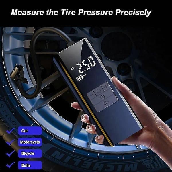 Trådløs dækpumpe luftkompressor powerbank bærbar digital dækpumpe hurtig oppustning luftpumpe LE