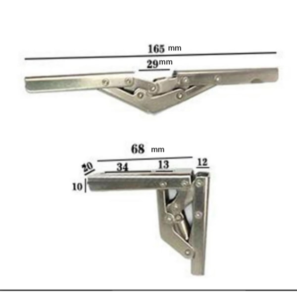 2stk Rustfrit Stål 90 Grader Foldehylde Hængsel Skjult BH