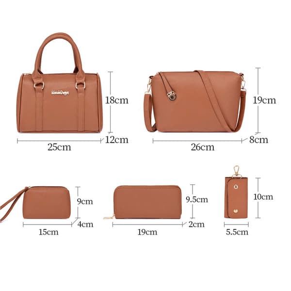##/Dam Handväskeset med 6 delar, Hobo Clutch, Topphandtag, Tote, S##/