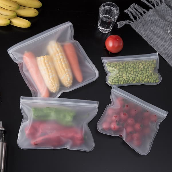##/Paket med Återanvändbara Fryspåsar, Återanvändbara Matpåsar med Stående Bott##/