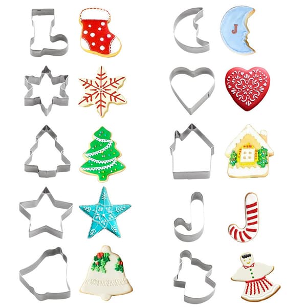 ##/10 st julpepparkaksmallar, 3D plastkakformar, barn##/