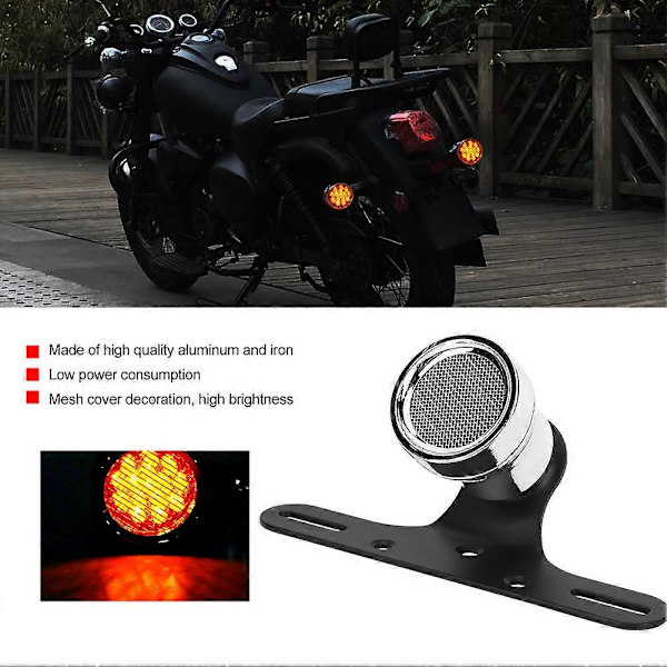 LED Motorcykel Baglygte Bremselys Mesh Grill Halelygte Passer til HondaSilver